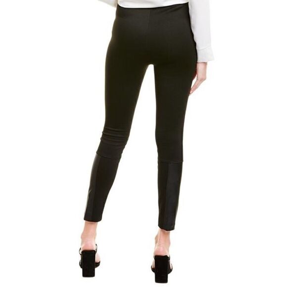 BCBGMaxAzria Black Faux Leather Panels Leggings - Picture 2 of 9